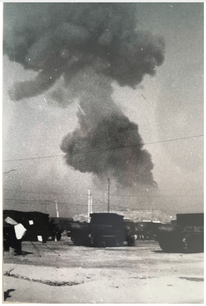 Explosion of ship, Piraeus harbour, Athens Mai 1941.